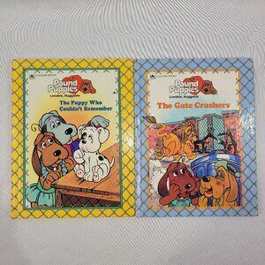 Pound Puppies Kids 2 Vintage 1986 Hardcover Book Lot by Golden